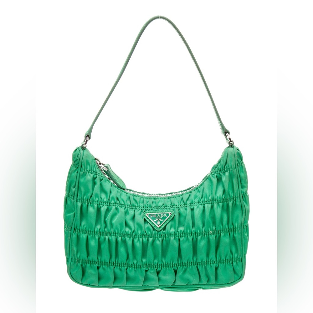 Authentic Prada Nylon green shoulder bag